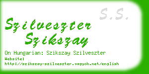 szilveszter szikszay business card